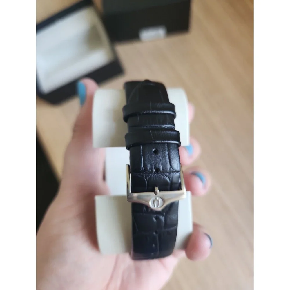 Bulova Black Leather Strap Watch w/ Original Box